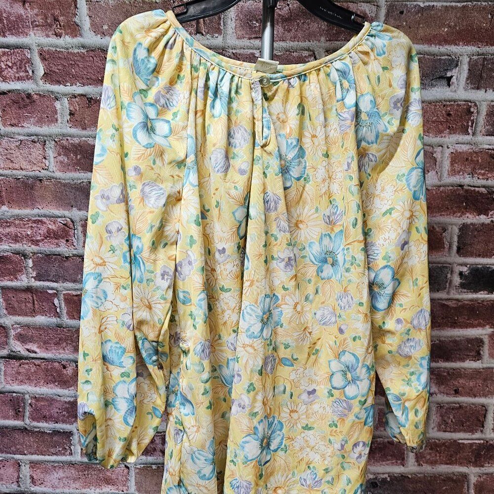 Women's VINTAGE Floral Polyester‎ Top Size Large